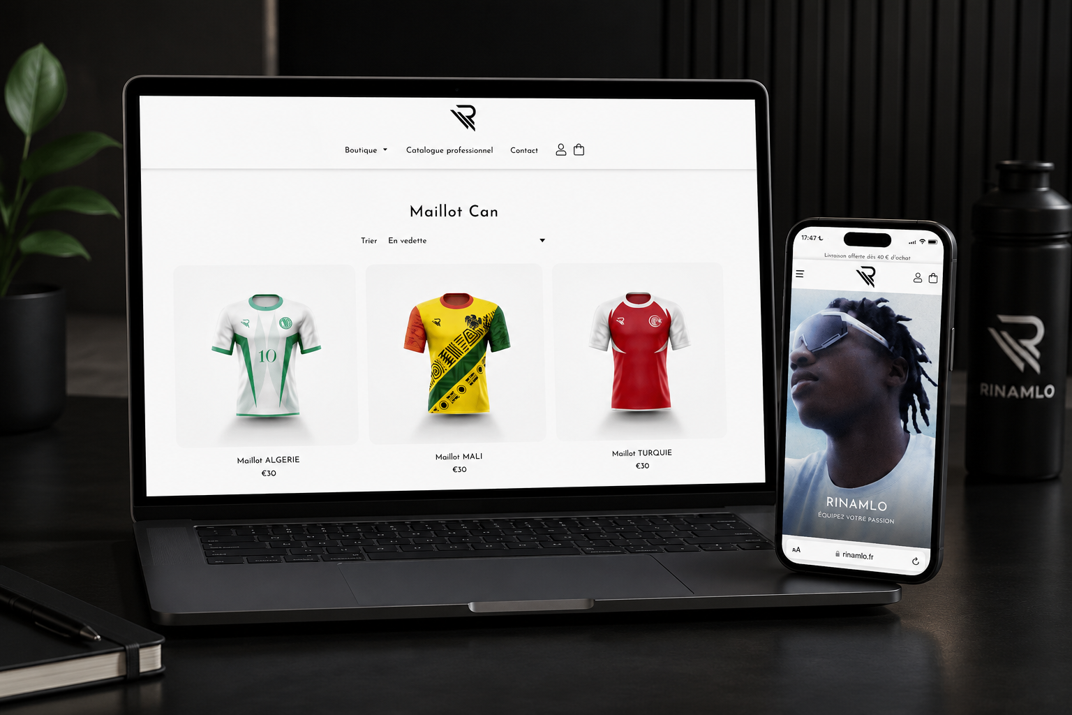 Boutique en ligne équipementier Rinamlo créée par Pépiweb